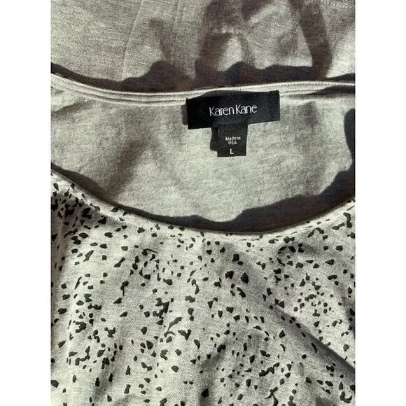 Karen Kane night lights tunic twist tie front top long sleeve gray NEW Large - Picture 3 of 10